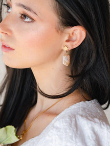 Gold Star + Peachy Pearl Earrings