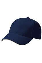 Load image into Gallery viewer, Unisex Pro-Style Heavy Brushed Cotton Baseball Cap / Headwear Pack Of 2 - French Navy/Stone