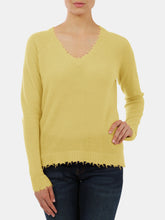 Load image into Gallery viewer, Cashmere Distressed V-Neck Pullover