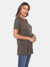 Load image into Gallery viewer, Crisscross Cutout Short Sleeve Top