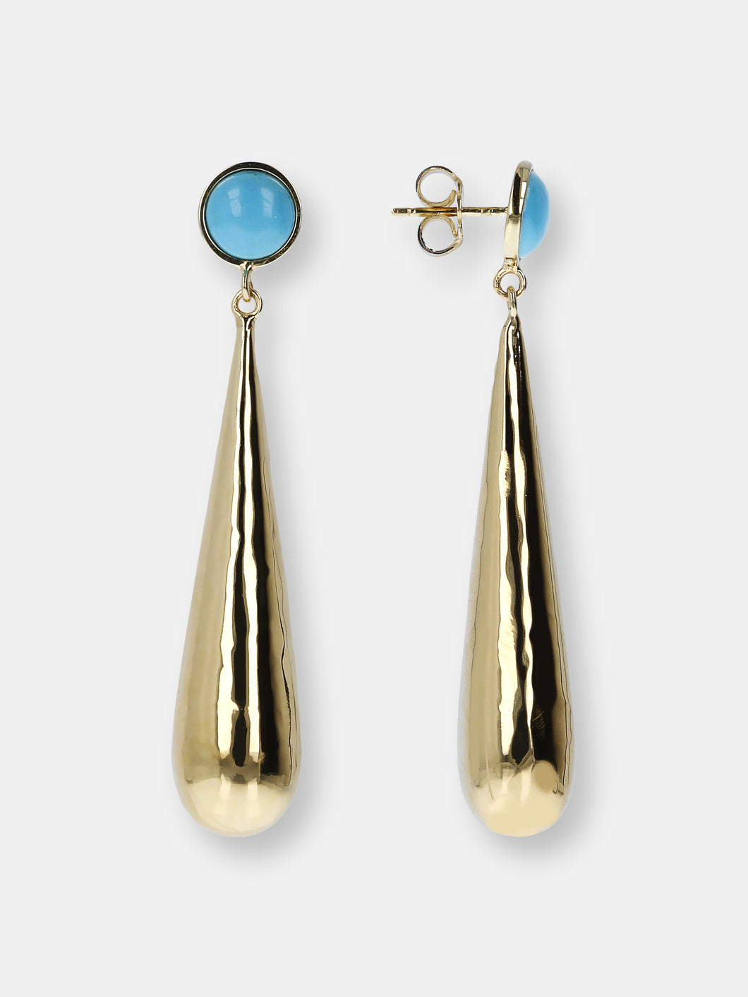 Hammered Turquoise Gemstone Earrings