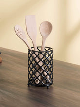 Load image into Gallery viewer, Black Lattice Cutlery Holder