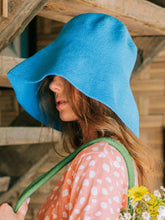 Load image into Gallery viewer, Bloom Crochet Hat In Mosaic Blue