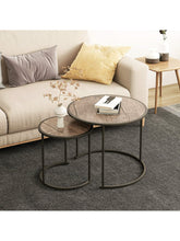 Load image into Gallery viewer, Round Industrial Nesting Coffee Tables Set Of 2 For Bedroom, Office, Living Room