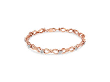 Load image into Gallery viewer, 10k Rose Gold 1/2 Cttw Diamond Cluster And Infinity Weave Link Bracelet
