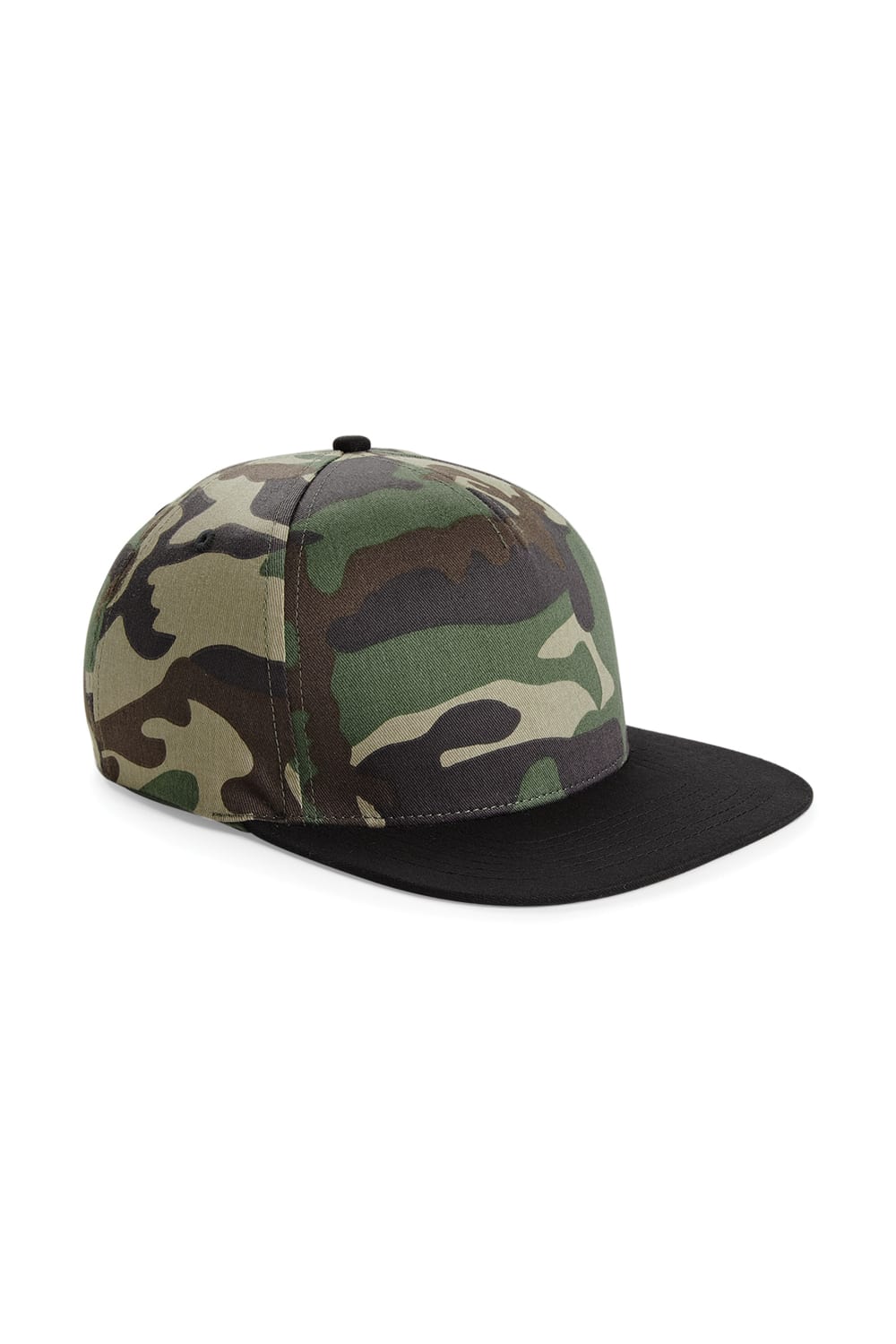 Beechfield Camouflage Retro Snapback Cap (Pack of 2) (Jungle Camo/ Black)