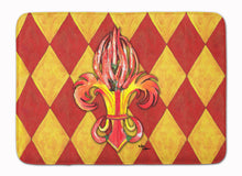 Load image into Gallery viewer, 19 in x 27 in Hot Peppers Fleur de lis Machine Washable Memory Foam Mat