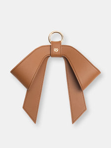 Cottontail Bow - Tan Leather Bag Charm