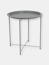 Load image into Gallery viewer, Foldable Round Multi-Purpose Side Accent Metal Table, Matte Grey