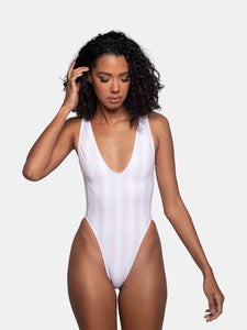 Adeline One Piece in Pink Stripes