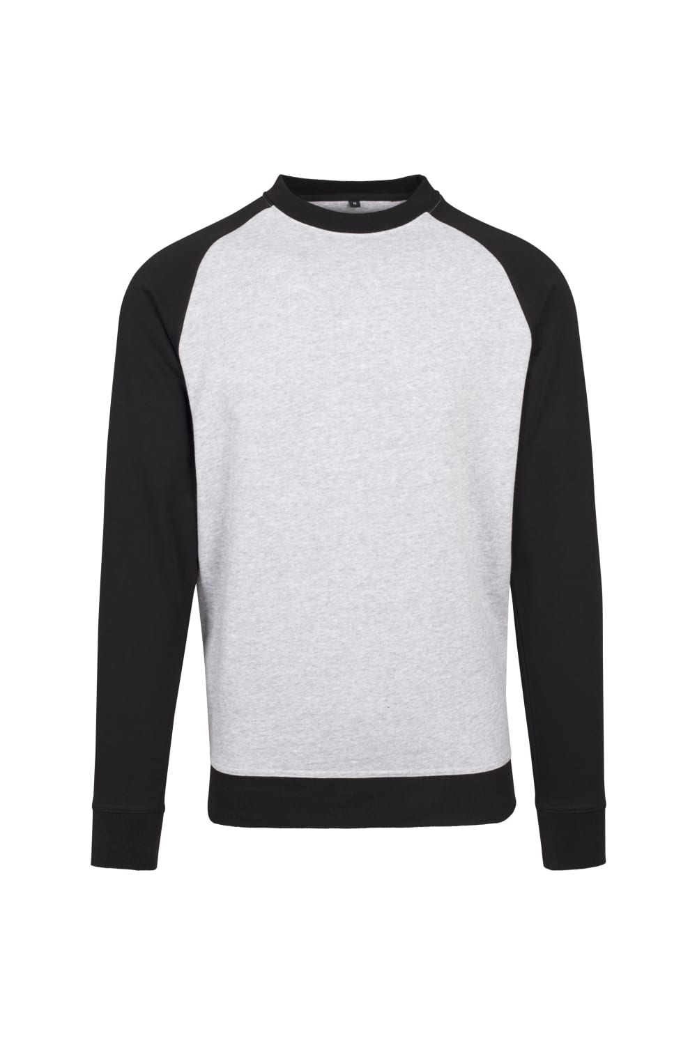 Mens Raglan Crew Neck Top - Heather Gray/Black