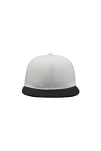 Load image into Gallery viewer, Snap Back Flat Visor 6 Panel Cap - White/Black