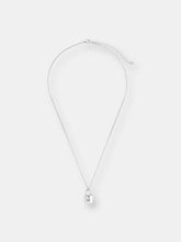 Load image into Gallery viewer, Sterling Silver Simple CZ Lock Necklace