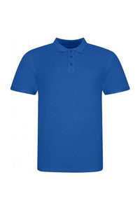 Awdis Mens Piqu Cotton Short-Sleeved Polo Shirt (Royal Blue)