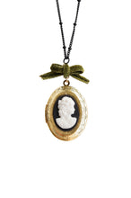 Load image into Gallery viewer, Dark Romance Goddess Oval Porcelain Cameo Locket Necklace