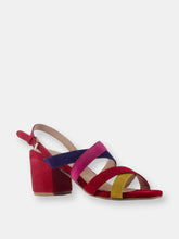 Load image into Gallery viewer, Mon lapin red high block heel leather sandal