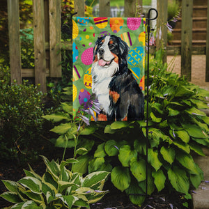 Bernese Mountain Dog Easter Eggtravaganza Garden Flag 2-Sided 2-Ply