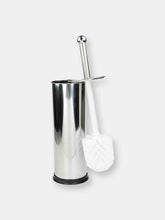 Load image into Gallery viewer, Hide-Away and Splash Proof Polished Stainless Steel Toilet Brush with Non-Skid Hygienic Holder, Silver