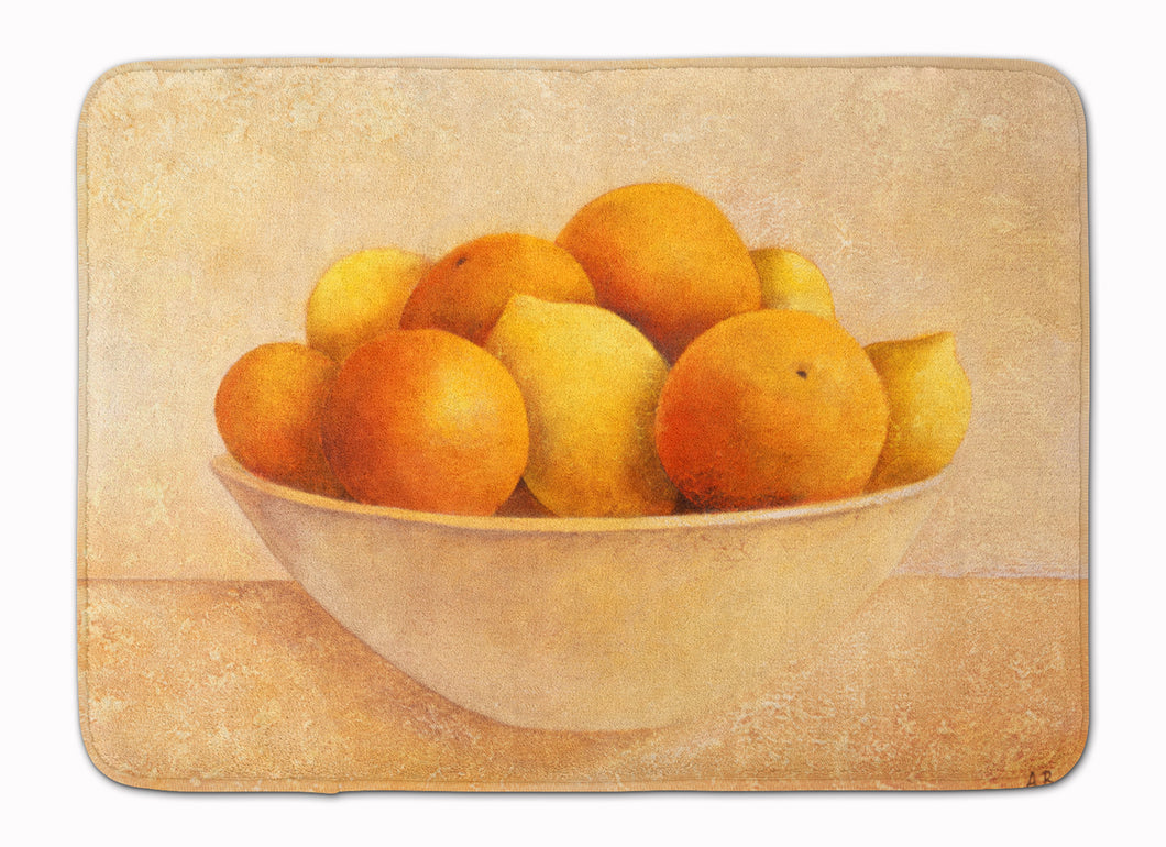 19 in x 27 in Oranges & Lemons in a Bowl Machine Washable Memory Foam Mat