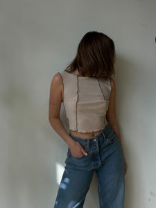 "DJERBA" STITCH TRIM TOP