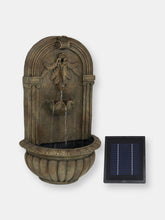 Load image into Gallery viewer, Florence Solar with Battery Outdoor Wall Fountain 27&quot; Florentine Stone