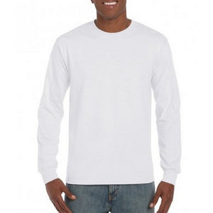 Gildan Mens Hammer Heavyweight Long Sleeve T-Shirt (White)
