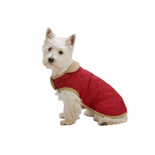 Load image into Gallery viewer, Dog Gone Smart Suede Quilted Belly Dog Coat (Red) (20in)