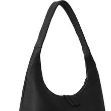 Load image into Gallery viewer, Black Oversized Zip Top Leather Hobo Bag | Bxayy