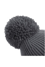 Load image into Gallery viewer, Beechfield Unisex Engineered Knit Ribbed Pom Pom Beanie (Graphite Gray)