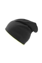 Load image into Gallery viewer, Extreme Reversible Jersey Slouch Beanie - Black/Safety Green