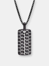 Load image into Gallery viewer, Born Drifter Black Rhodium Plated Sterling Silver Tire Tread Black Diamond Tag