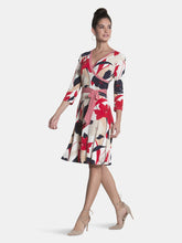 Load image into Gallery viewer, Banded Perfect Wrap  Dress in Nautique Floral Red