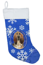 Load image into Gallery viewer, Bloodhound Winter Snowflakes Christmas Stocking
