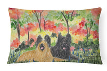 Load image into Gallery viewer, 12 in x 16 in  Outdoor Throw Pillow Briard Canvas Fabric Decorative Pillow