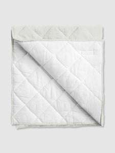 French Grey + White Linen Reversible Play Mat / Quilt