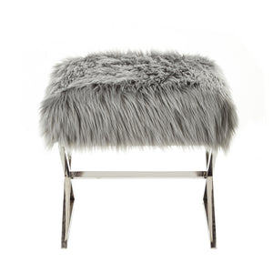 Liam Faux Fur Ottoman