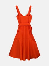 Load image into Gallery viewer, A.L.C Women&#39;s Orange Belted Flared Dress