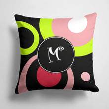 Load image into Gallery viewer, 14 in x 14 in Outdoor Throw PillowLetter M Monogram - Retro in Black Fabric Decorative Pillow