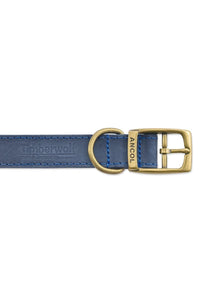 Ancol Timberwolf Leather Dog Collar (Blue) (10.2-14.2in)