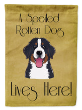 Load image into Gallery viewer, Bernese Mountain Dog Spoiled Dog Lives Here Garden Flag 2-Sided 2-Ply