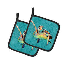 Load image into Gallery viewer, Loggerhead Turtle  Hi Five Pair of Pot Holders