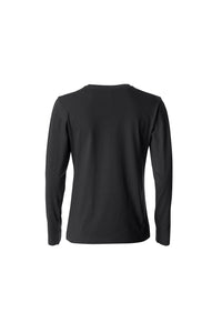 Womens/Ladies Basic Long-Sleeved T-Shirt - Black