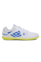 Load image into Gallery viewer, Mens Sala II Indoor Court Trainers - White/Strong Blue/Sunny Lime