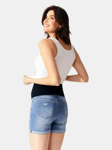 7' ROLLED TO 5' RE:DENIM W/ BELLYBAND SHORT IN INES