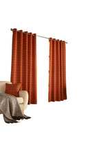 Load image into Gallery viewer, Furn Ellis Ringtop Eyelet Curtains (Burnt Orange) (46 x 54 in)