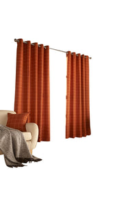 Furn Ellis Ringtop Eyelet Curtains (Burnt Orange) (66 x 72 in)