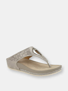 Womens/Ladies Cadore Wedge Sandals - Light Pewter