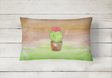 Load image into Gallery viewer, 12 in x 16 in  Outdoor Throw Pillow Cactus Green and Brown Watercolor Canvas Fabric Decorative Pillow