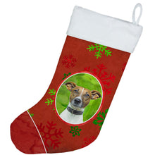 Load image into Gallery viewer, Red Snowflakes Holiday Christmas  Jack Russell Terrier Christmas Stocking
