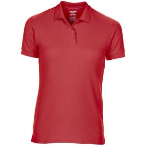Gildan DryBlend Ladies Sport Double Pique Polo Shirt (Red)
